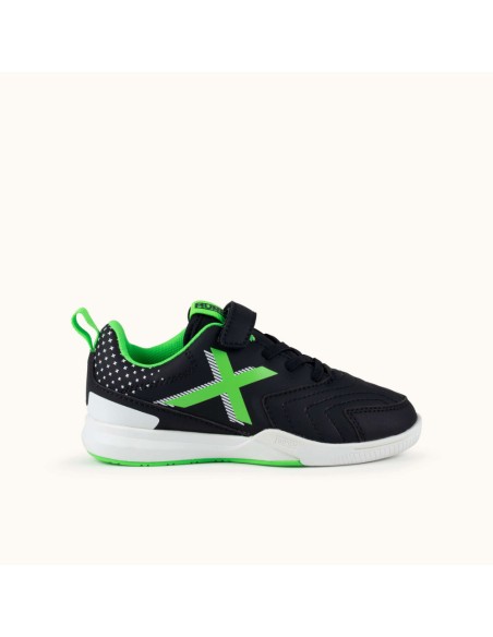 Zapatillas Negras Munich RONDITO KID ELASTIC LACE niño Futbol Sala 4067020