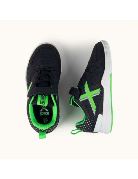 Zapatillas Negras Munich RONDITO KID ELASTIC LACE niño Futbol Sala 4067020
