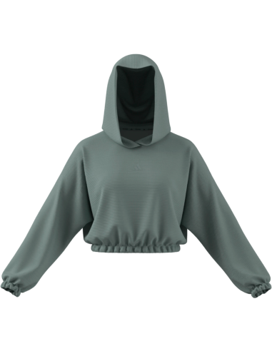 SUDADERA VERDE CAPUCHA ADIDAS MUJER KD0258