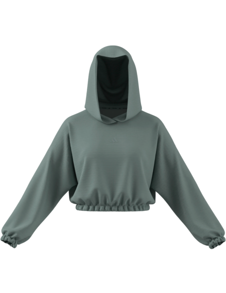 SUDADERA VERDE CAPUCHA ADIDAS MUJER KD0258