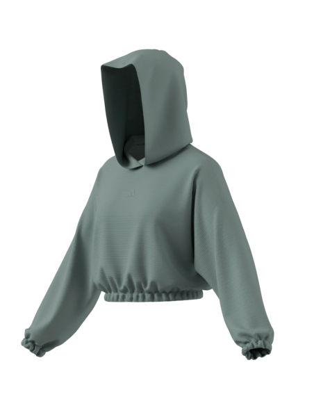 SUDADERA VERDE CAPUCHA ADIDAS MUJER KD0258