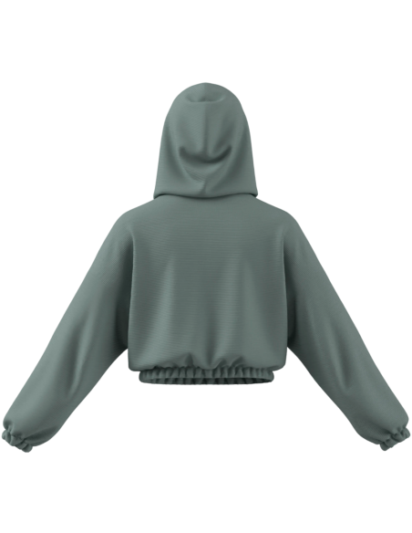 SUDADERA VERDE CAPUCHA ADIDAS MUJER KD0258