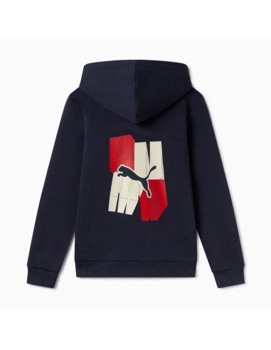 PUMA ESS+ GRAPHIC Hoodie FZ FL B - blue