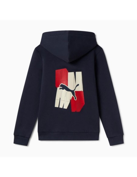 PUMA ESS+ GRAPHIC Hoodie FZ FL B - blue