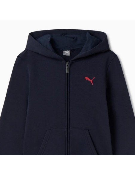 PUMA ESS+ GRAPHIC Hoodie FZ FL B - blue