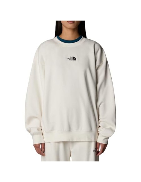 SUDADERA CUELLO REDONDO TNF W ESS OS CREW WHITE DUNE