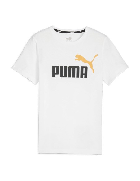 Camiseta de manga corta PUMA 586985-35-ESS+ 2 Col Logo Tee B-UNISEX JUNIOR-VERDE