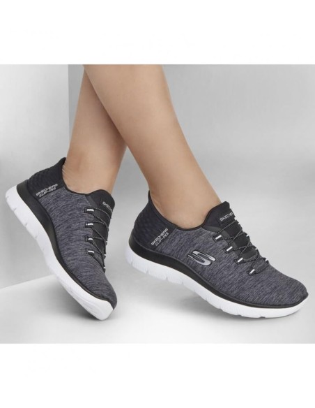 Calzado multideporte SKECHERS-SUMMITS - DAZZLING H-149937BKW-NEGRO-BLANCO-MUJER