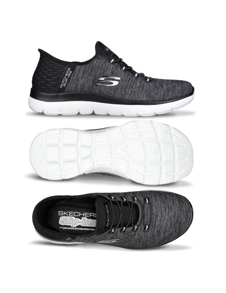 Calzado multideporte SKECHERS-SUMMITS - DAZZLING H-149937BKW-NEGRO-BLANCO-MUJER