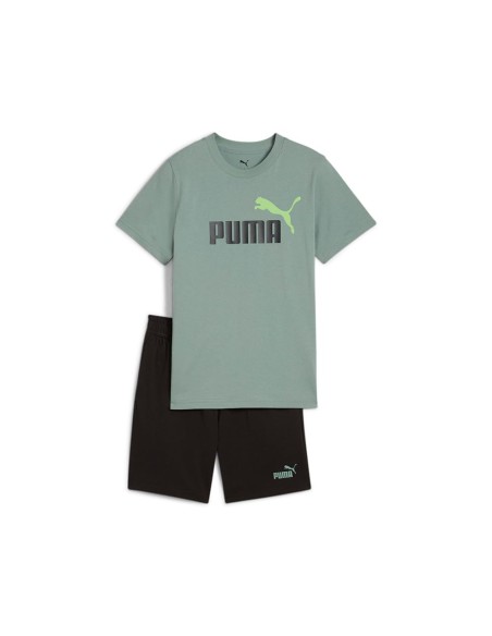 Chandal Puma-ESS 2 COLOR No. 1 Logo Tee and Shorts Set B-686298-30-VERDE UNISEX JUNIOR
