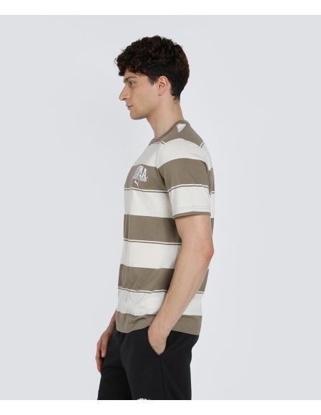 Camiseta manga corta Puma-PUMA CLASS Stripe AOP Tee-684657-93-MARRON UNISEX