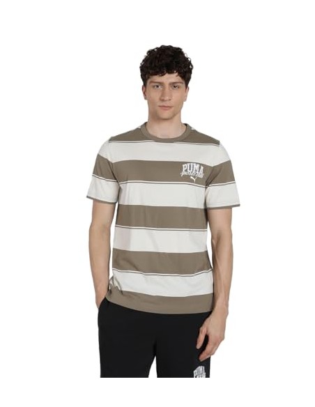 Camiseta manga corta Puma-PUMA CLASS Stripe AOP Tee-684657-93-MARRON UNISEX