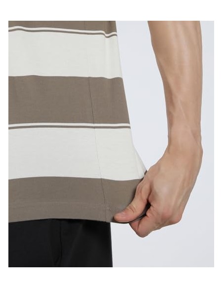 Camiseta manga corta Puma-PUMA CLASS Stripe AOP Tee-684657-93-MARRON UNISEX