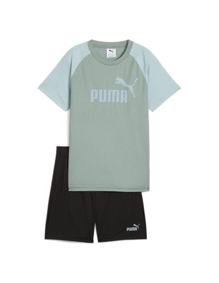 Chandal Puma-ESS No.1 Logo Poly Tee and Shorts Set B-686299-30-VERDE UNISEX JUNIOR