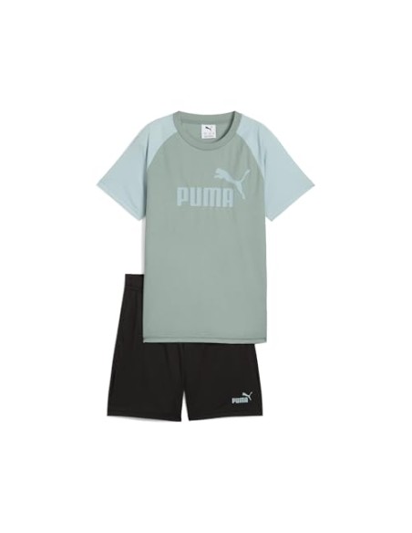 Chandal Puma-ESS No.1 Logo Poly Tee and Shorts Set B-686299-30-VERDE UNISEX JUNIOR