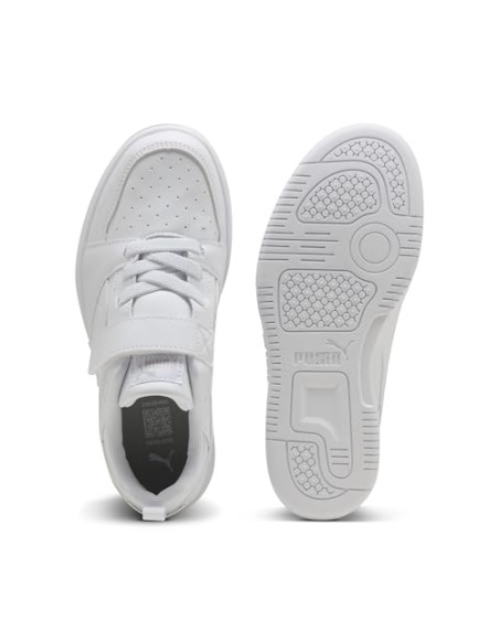 Bota Puma-Puma Rebound V6 Lo AC+ PS-397419-03-BLANCO-GRISES UNISEX JUNIOR