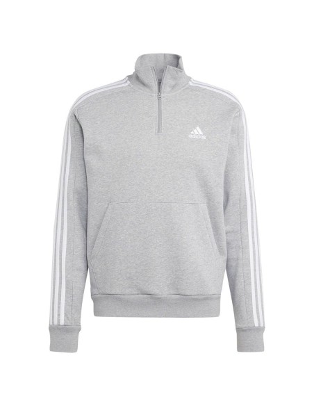 Sudadera ADIDAS-M 3S FL 1/4 Z-IJ8905-GRIS-HOMBRE
