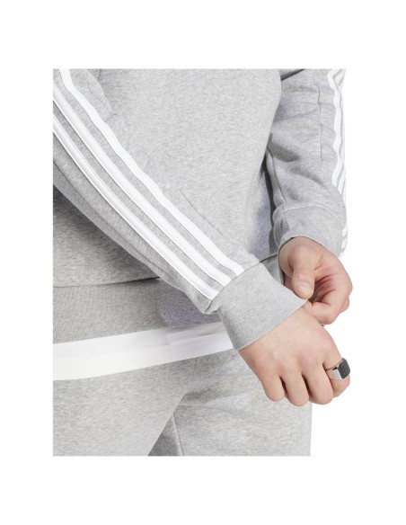 Sudadera ADIDAS-M 3S FL 1/4 Z-IJ8905-GRIS-HOMBRE
