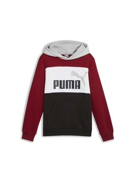 Sudadera PUMA ESS BLOCK Hoodie FL, Intense Red