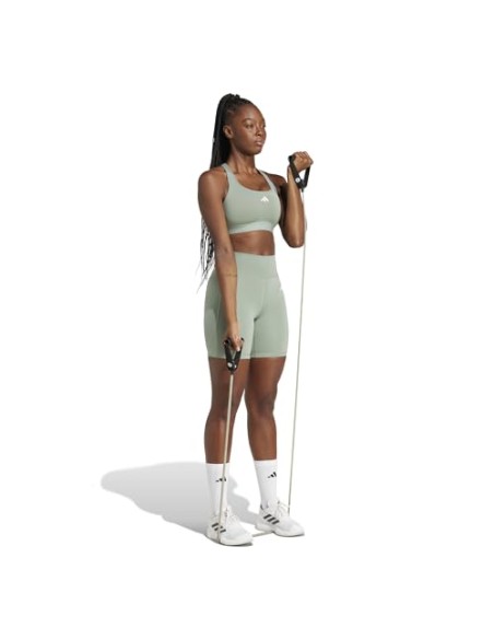 Malla Corta Adidas-OPT ESS ST 7IN-JI5522 VERDE-MUJER