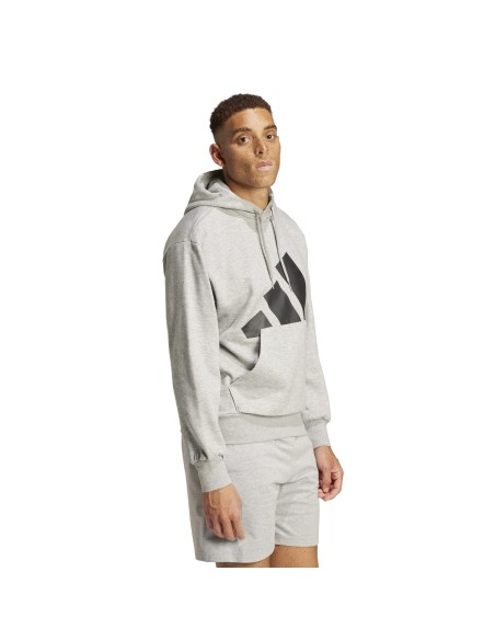 Sudadera Adidas-M BL FL HD-IN6160 GRIS-HOMBRE