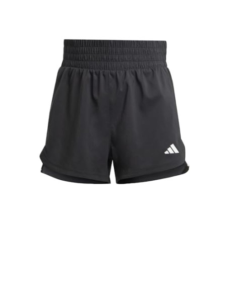 Pantalón corto Adidas-PACER WVN HIGH-IT7760 NEGRO-MUJER