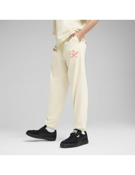 Pantalon Chandal Puma-ESS SCRIPT Sweatpants TR G-685807-87-BLANCO NIÑA