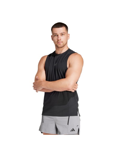 Camiseta de tiras Adidas-D4T TANK-IK9726 NEGRO-HOMBRE