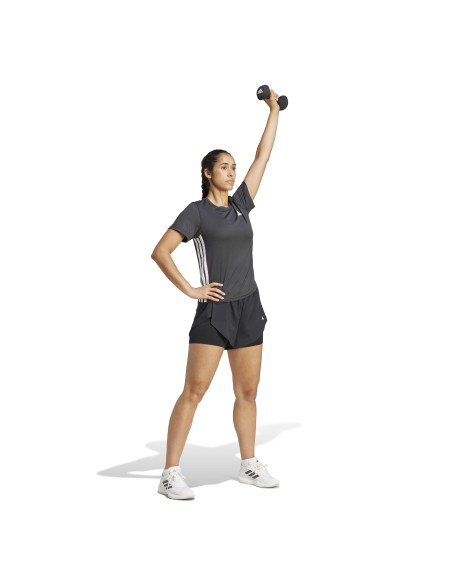 Camiseta manga corta Adidas-WE 3S CREW TEE-JH1392 NEGRO-MUJER