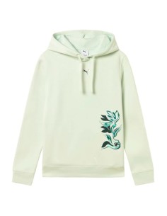 SUDADERA PUMA FLOWER GRAHIC HOODIE FL SAGE FROST 2