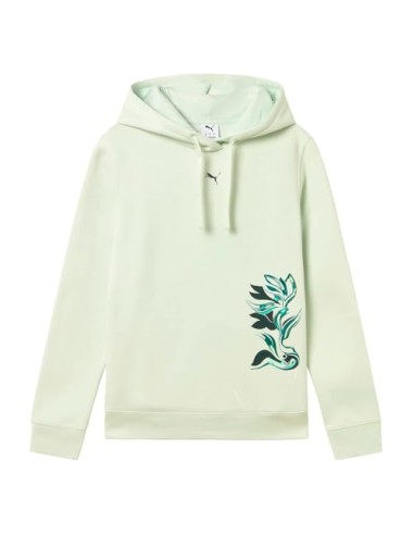SUDADERA PUMA FLOWER GRAHIC HOODIE FL SAGE FROST