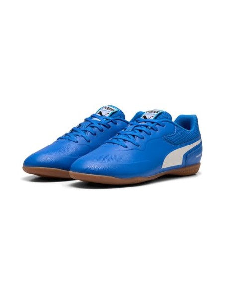 ZAPATILLAS DE FÚTBOL SALA PUMA TRUCO III JR AZUL-BLANCO