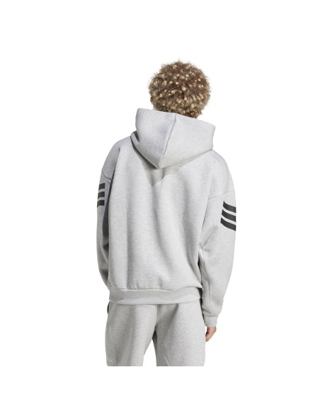 Sudadera Adidas-M FI 3S HD-JD4847 GRIS-HOMBRE