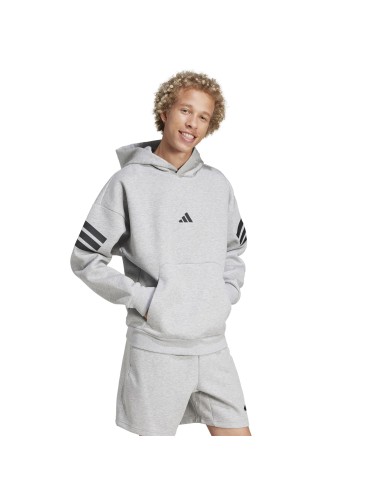 Sudadera Adidas-M FI 3S HD-JD4847 GRIS-HOMBRE