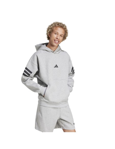 Sudadera Adidas-M FI 3S HD-JD4847 GRIS-HOMBRE