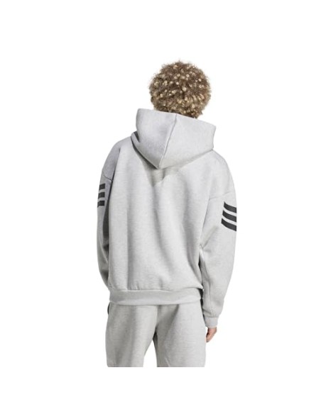 Sudadera Adidas-M FI 3S HD-JD4847 GRIS-HOMBRE