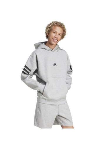 Sudadera Adidas-M FI 3S HD-JD4847 GRIS-HOMBRE