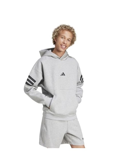 Sudadera Adidas-M FI 3S HD-JD4847 GRIS-HOMBRE