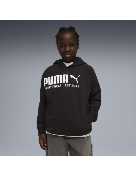 SUDADERA CAPUCHA NEGRA LOGO PUMA NIÑO