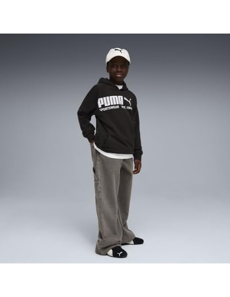 SUDADERA CAPUCHA NEGRA LOGO PUMA NIÑO
