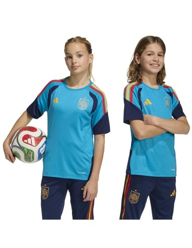 CAMISETA ENTRENAMIENTO ESPAÑA AZUL TURQUESA ADIDAS
