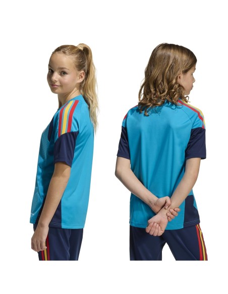 CAMISETA ENTRENAMIENTO ESPAÑA AZUL TURQUESA ADIDAS