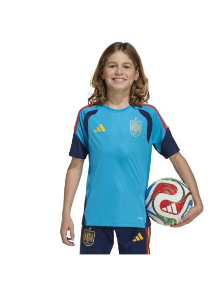 CAMISETA ENTRENAMIENTO ESPAÑA AZUL TURQUESA ADIDAS