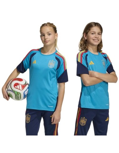 CAMISETA ENTRENAMIENTO ESPAÑA AZUL TURQUESA ADIDAS