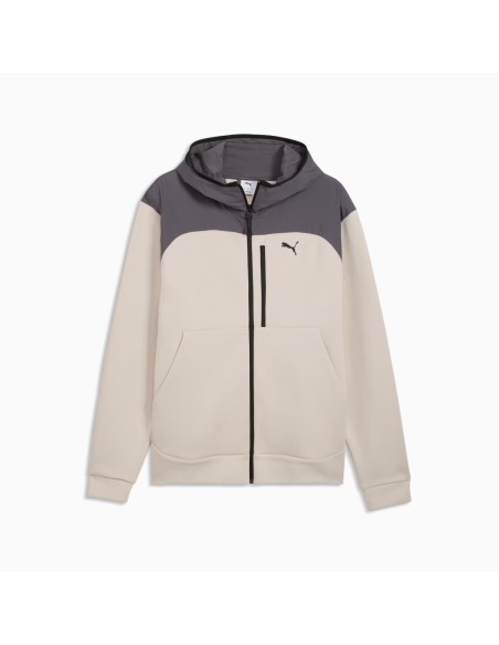 Sudadera Beige Puma PUMATECH Material Mix Full-Zip Hoodie DK