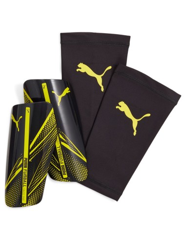 PUMA ESPINILLERAS ATTACANTO SLEEVE NEGRO/AMARILLO