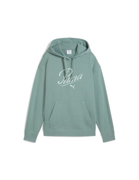 Sudadera mujer PUMA ESS SCRIPT COMFORT HOODIE VERDE