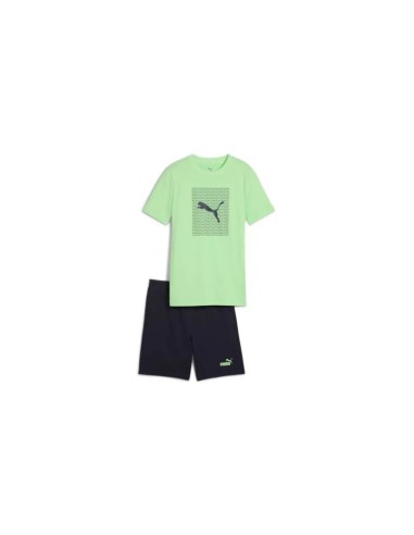 Conjunto Camiseta Verde + Bermuda  Negra PUMA...