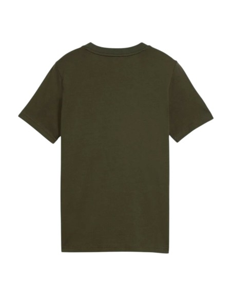 CAMISETA VERDE PUMA MANGA CORTA Essentials 2 Graphics Nº1 Logo GREEN  UNISEX JUNIOR  685778-70