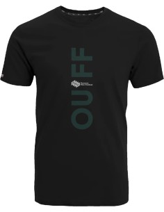 Camiseta oficial OUFF · Logo en verde y blanco
